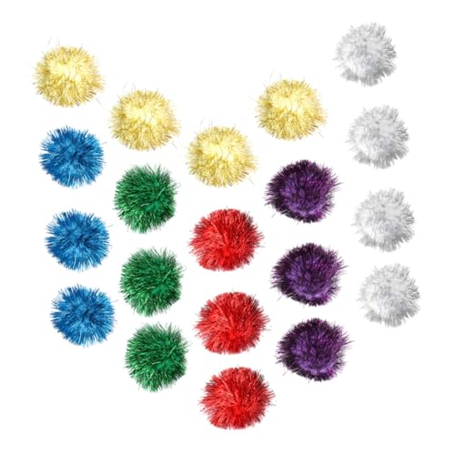 Ipetboom 20 STK Glitzerkugeln Knisterkugel Raschelt Katzenspielzeug Haustier Neckendes Spielzeug Funkelnde Katzenbälle Indoor-Spielzeug DIY Pom Kätzchen Haushalt Kaschmir von Ipetboom