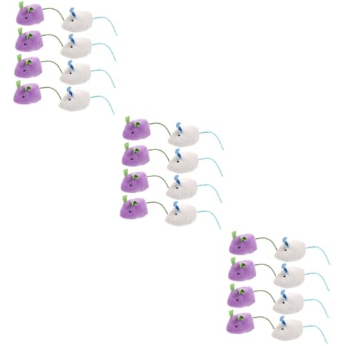 Ipetboom 24 STK Simulations- -Spielzeug Interaktive Katze Realistisches Mäuse-katzenspielzeug Realistisches Mausspielzeug Beißspielzeug Für Haustiere Plüsch Bissfest Haustierzubehör von Ipetboom