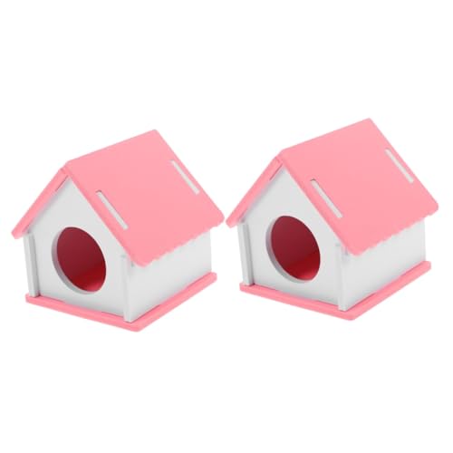 Ipetboom 2St Hamsterversteck Spielzeug empfindliches Hamsterversteck Hamsterverstecke aus PVC Käfig Hamsterhaus Mini Igel Haustierzubehör der Goldene Bärenhöhle Rosa von Ipetboom