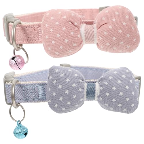 Ipetboom 2St Welpe Glocke Bandhalsband Heimtierbedarf rote Fliege Welpengeschirr eine Halskette Haustier Bowknot Halskette Halsband für Katze die Katze Katzenseil Schal Katze Marke Krawatte von Ipetboom