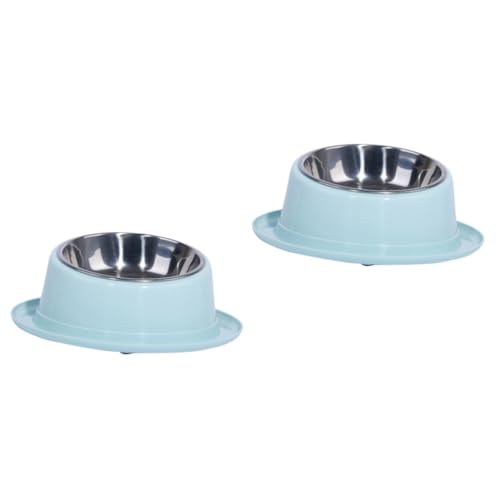 Ipetboom 2 Stücke Edelstahl Pet Feeder Bowl Hund Katze Wasser Schüssel Robuste Pet Schüssel Für Katze Hund Tiernahrung Fütterung Schüssel von Ipetboom