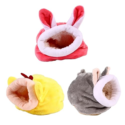 Ipetboom Meerschweinchen-Set 3-teilig Hamsterhöhle Bett Warmes Fleece Haustier-zubehör Nest Für Kleintiere von Ipetboom