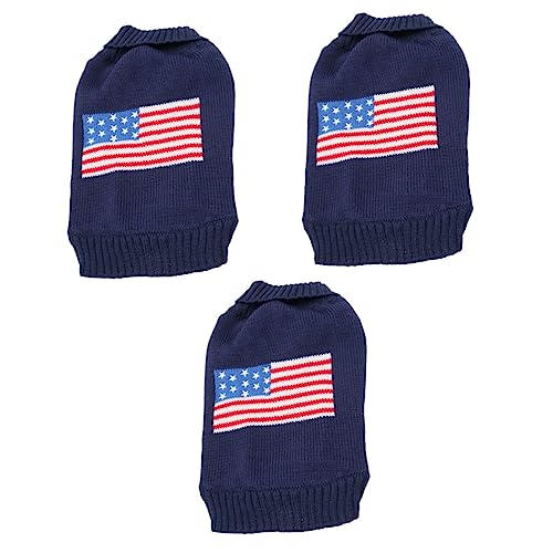 Ipetboom 3 Stücke Amerikanische Flagge Haustier Pullover Warme Hundekleidung Fashion Party Kostüm Für Welpen von Ipetboom