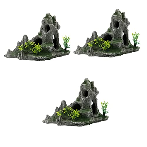 Ipetboom 3Pcs Aquarium Landschaftsbau Steingarten Harz Handwerk Ornament Handwerk Terrarium Dekor Mikrolandschaft Ornamente Betta Fischhöhle Versteck Aquarium Versteck Aquarium Harz von Ipetboom