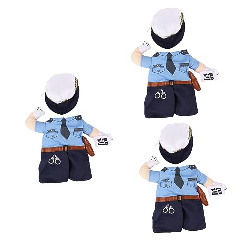 Ipetboom 3st Haustier Katze Lustiges Kostüm Kostüme Für Hundepolizisten Hund Halloween-Kleidung Hunde Kostüm Hundepolizisten-Outfit Kleine Polizistenkleidung Kleider Uniform Die Katze Stoff von Ipetboom