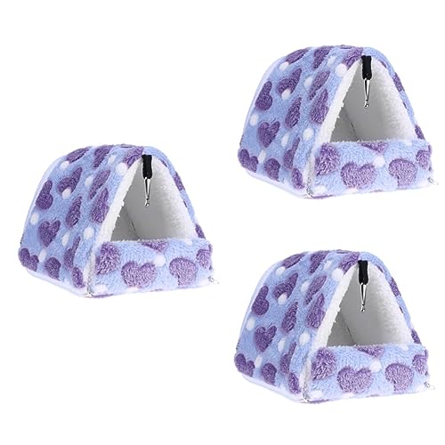 Ipetboom Hamster-Hängematte 3St Hamster Schlafhaus Haus Schweinekäfig Ratten Schlafsack Haustier warmes Hamsterhausbett Baumwollnest Igel Hamsterkäfig Kleine Tiere Meerschweinchen Violett von Ipetboom