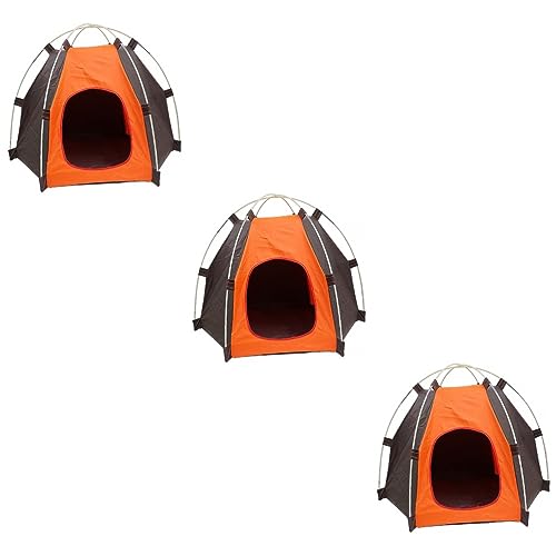 Ipetboom 3St Haustierzelt im Freien Hunde-Tipi Bett tragbares Zelt Katzenzelt im Freien Zelte Zwinger waschbares Haustierzelt atmungsaktive Tierunterkunft Hexagon Hundezelt Kleiner Hund von Ipetboom