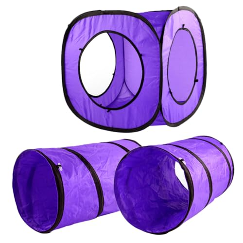 Ipetboom 3pcs Haustier Katze Tunnel Spielzeug Set Katze Kanal Spielzeug Stahl Draht Rahmen Interaktive Kätzchen Katze Tunnel Rohr für von Ipetboom