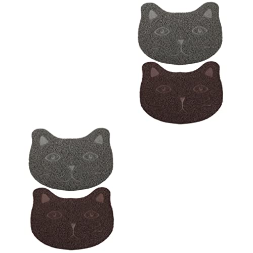 Ipetboom 4 Stück Katzenstreu Matte Hundestreu Matten Katzenfutter Pad Katzenstreumatte Katzenplatzsets Für Lebensmittel Katzenstreu Teppich Haustierfütterung Wurfmatte Verdicken PVC Boden von Ipetboom