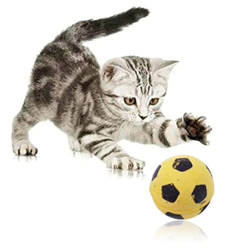 Ipetboom Haustierspielzeug 4 Stück Hüpfbälle für Katzen Fußball-fußballspielzeug Aus Schwamm für Spaß und Bewegung Der Katze von Ipetboom