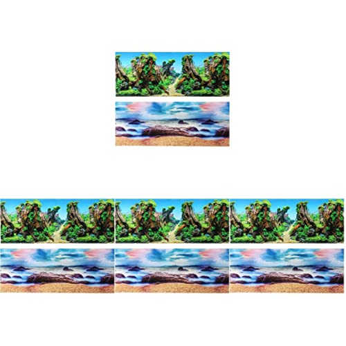 Ipetboom 4 Stück Aquarium Hintergrundpapier Aquarium Haftender Hintergrund Aquariumzubehör Aquariumhintergrund 10 Gallonen Reptiliendekor Aquarium-Plakat Haushalt Dickfilmpapier -Bild 3D von Ipetboom