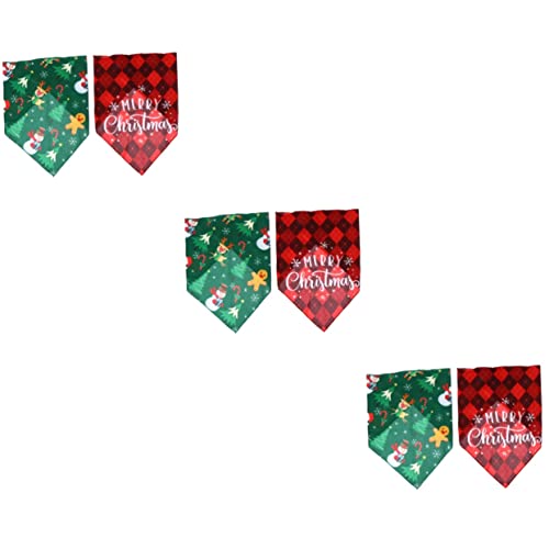 Ipetboom 6 STK Lätzchen Haustier-Halstuch Kleine Hundebandanas Weihnachtsbandana Zubehör Für Hundetücher Haustier Hund Schal Bandana Party-hundekostüm Halsband Baumwolle Polyester Dreieck von Ipetboom