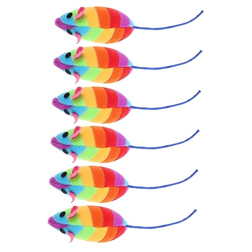 Ipetboom 6st Katzen-mäuse-Spielzeug Für Den Kauspielzeug Für Katzen Katzenminze-Kicker-Spielzeug Katzen- -Spielzeug Simulationsmausspielzeug Lustiges Spielzeugkatze Kauen Plüsch von Ipetboom