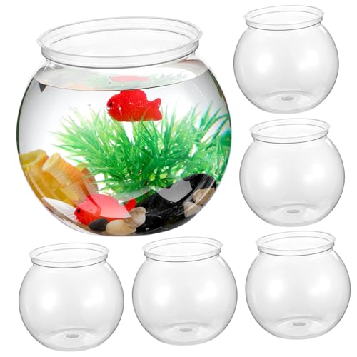 Ipetboom 6st Rundes Fischbecken Vase Für Terrarien Halter Für Luftfarn Pflanzgefäß Tischdekoration Fischschalen Aus Kunststoff Blumenbehälter Blumenzwiebelvase Mini Efeu Büro Plastik von Ipetboom