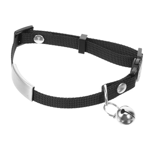 Ipetboom Katzenhalsband für Outdoor-aktivitäten Verstellbare Größe Dekorative Glocke – Verlorenes Haustierhalsband Polyester Bequem für Katzen und Hunde Schwarz von Ipetboom