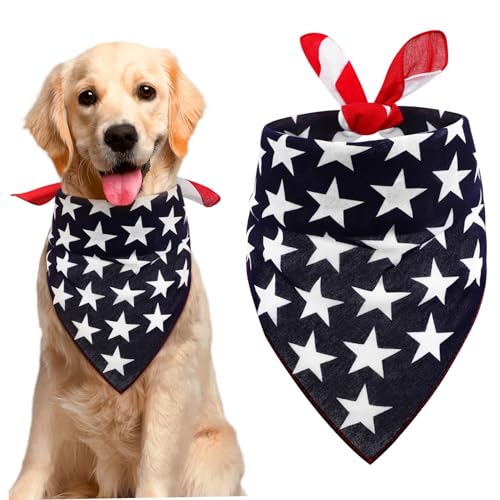 Ipetboom Haustier für Hunde Hundehalstuch mit USA Flagge Amerikanische Flagge Hundeschal deko kostüm Hundehalsband Hundelätzchen Sanft Flaggenhund von Ipetboom