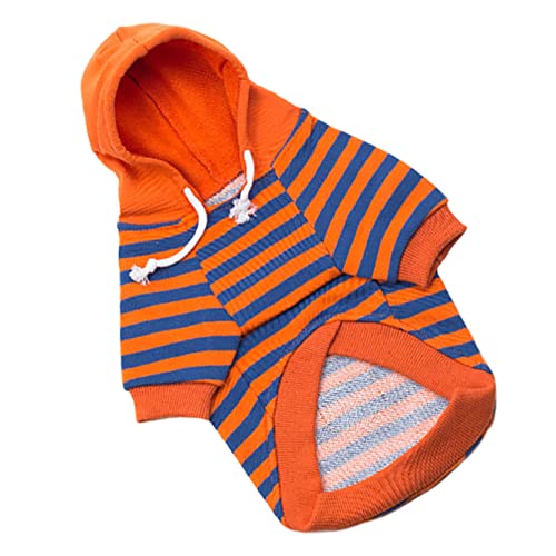 Ipetboom Haustier Gestreiftes Sweatshirt Kätzchen Wintermantel Haustier-Overall Hundekleidung Für Den Winter 4 Beine Kleidung Hund Hunde-Overalls Baumwolle Haustier-Outfit Vier Jahreszeiten von Ipetboom