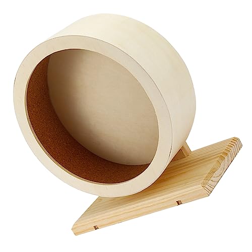 Ipetboom Hamster Laufrad aus Holz kleines Haustierrad Hamster-Übungsball Spielzeuge Spielset aus Holz Laufrad Igel Laufrad aus Holz für Hamster Goldener Bär Rennmaus Holzrad Chinchilla von Ipetboom