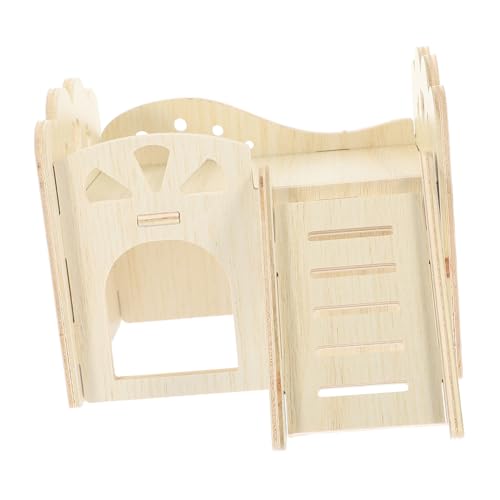 Ipetboom Holzspielzeug Hamster-Spielzeug hamsterhaus hamsterbett kleines Tier Hamster Holzhaus Spielzeuge Hamsterhütte Rutschenhaus für Hamster Klettern Haustierbett Meerschweinchen Klein von Ipetboom