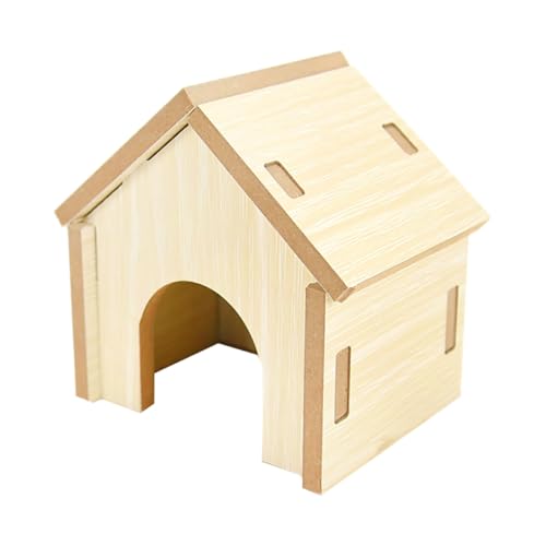 Ipetboom Hamsternest Hamsterhauskäfig Schlafkäfig warm Hamsterhaus aus Holz Hamsterverstecke Spielzeug kleines Haustierhaus Hamster Holzhaus Goldener Versteck von Ipetboom