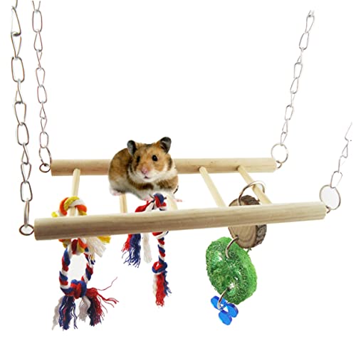 Ipetboom Hamster Brücke Spielzeug Papageien-hängebrücke Jugueten Kletterleiter Für Hamster-hängebrücke Meerschweinchen-holzbrücke Hängebrücke Für Kleintiere Kleine Tiere Bambus von Ipetboom