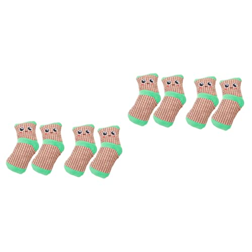 Ipetboom 4 Paare Spielzeug Aggressive Kauer Socken Für Katzen Ausgestopfter Zeichentrickfilm Cartoon-socken Sockenschuhe Haustiere Socken Hund Quietscht Hundezähne Hündchen Plüsch von Ipetboom