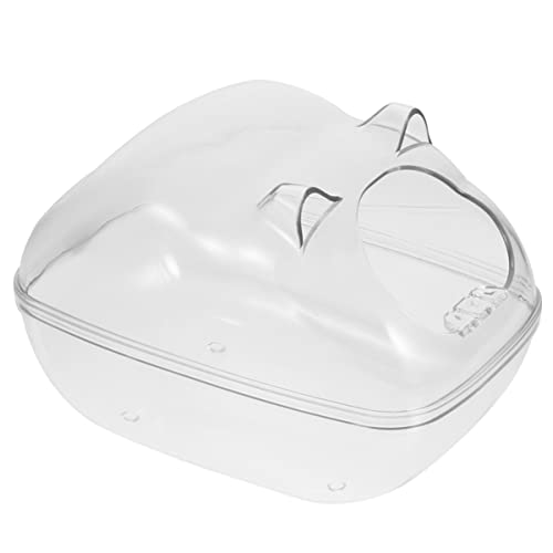 Ipetboom Hamster-Accessoire Zimmer Sand Toilette Hamster Kunststoff Versteck Badewanne Dusche Tierzubehör Behälter Sauna Haustierhaus Für Badezimmer Kleintiere Transparent Rattenpflege von Ipetboom