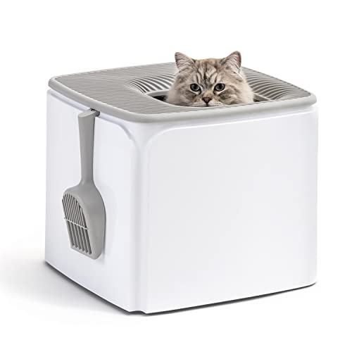 Iris USA Premium Top Entry Katzentoilette PRCL-SQ, Weiß von Iris Ohyama