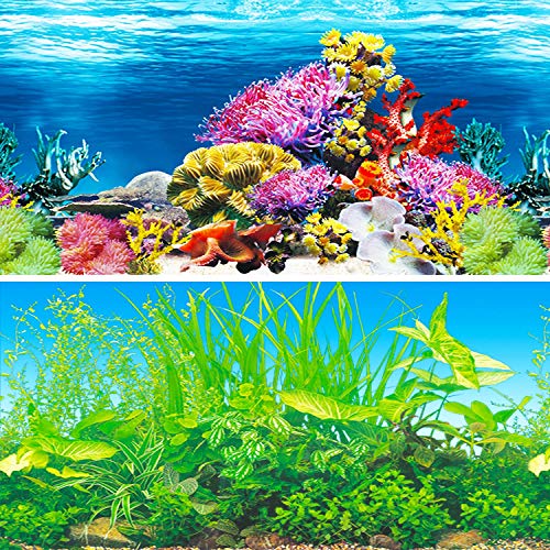 IrisCargo Aquarium-Aufkleber, Aquarium-Hintergrund, PET-Aquarium-Hintergrund, Unterwasser-Poster, Aquarium, Wanddekoration (H-102 x 50 cm) von IrisCargo