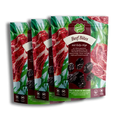 Irish Pure Beef Bundle Hundesnacks | 3 x 150g Beef Bites | Training Hund | Rind | Getreidefrei | Hunde Belohnung | 100% Natürlicher Snack | Hundeleckerli | Gesunder Hundesnack | Kausnack | Premium von Irish Pure