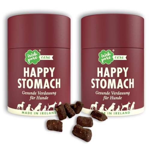 Irish Pure Happy Stomach Verdauungssnacks für Hunde | 200 Stück / 2 x 300g | Probiotika als Leckerli | Darmflora beim Hund stärken | verbesserte Verdauung & Immunsystem | Magenproblemen |100%Natürlich von Irish Pure