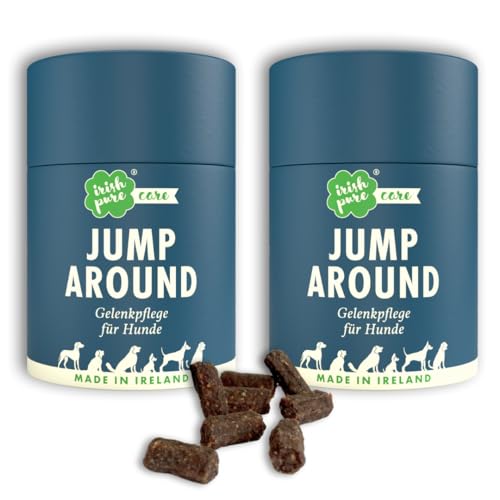 Irish Pure Jump Around Gelenk-Snacks für Hunde | 200 Stück / 2 x 300g Dose | Unterstützt Knochen und Gelenke | Collagen-Booster | Starke Gelenke | 100% Natürlich von Irish Pure