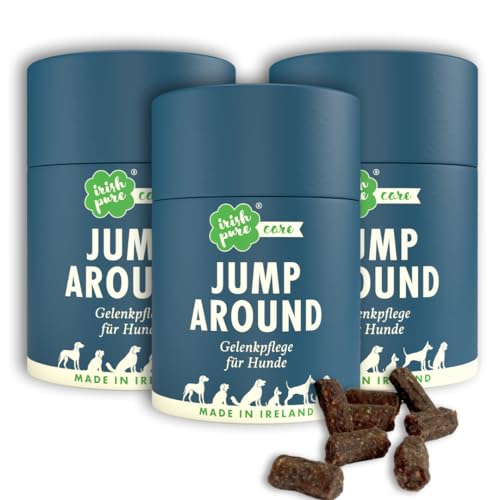 Irish Pure Jump Around Gelenk-Snacks für Hunde | 300 Stück / 3 x 300g Dose | Leckerli statt Gelenktabletten | Unterstützt Knochen und Gelenke | Collagen-Booster | Starke Gelenke | 100% Natürlich von Irish Pure