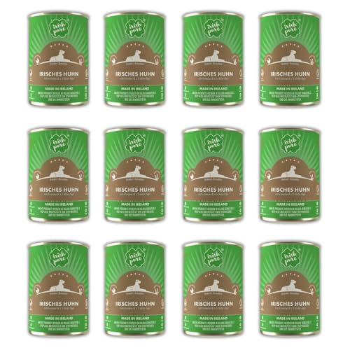 Irish Pure Premium Senior Nassfutter für Hunde | 12 x 390g | irisches Huhn | Vitamine | Getreidefrei | Sensitiv | mit Superfood Kelp-Alge | Nassfutter für alle Rassen von Irish Pure