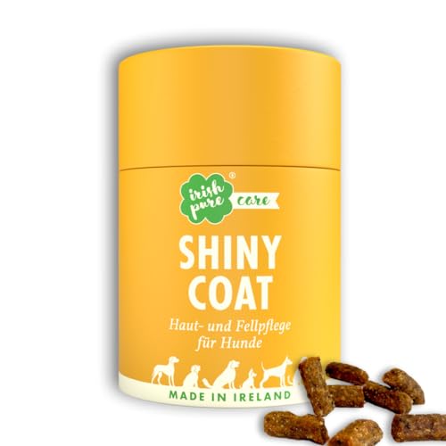 Irish Pure Shiny Coat Fell-Snacks für Hunde | 100 Stück / 1 x 300g | fellpflege Hund | glänzendes Fell | Hautgesundheit | Leinsamen als Fellglanz-Booster | Omega-3-Fettsäuren |Vitamin E, Biotin & Zink von Irish Pure