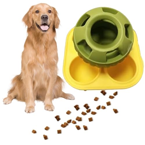 Irrun Schleckball Für Hunde, Leckerli Ball Hund, Schnüffelball Für Hunde, Hundespielzeug Ball Langlebiges, Dog Frozen Food Ball Dog Lick Ball, Interaktives Befüllbares Hundespielzeug (Dark Green) von Irrun