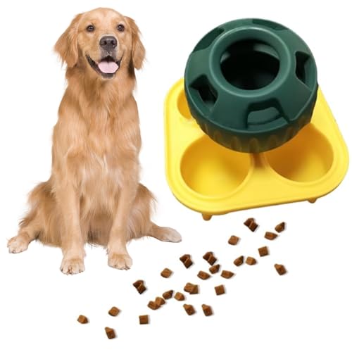 Irrun Schleckball Für Hunde, Leckerli Ball Hund, Schnüffelball Für Hunde, Hundespielzeug Ball Langlebiges, Dog Frozen Food Ball Dog Lick Ball, Interaktives Befüllbares Hundespielzeug (Green) von Irrun