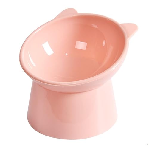 Raised Cat Bowl, Anti Vomit Cat Food Bowl, Ergonomic Elevated Pet Bowl, Cat Feeding Bowl Food Water Feeder with Stand Tilted, 15° Tilted Cat Dishes for Home Indoor (Pink) von Irrun