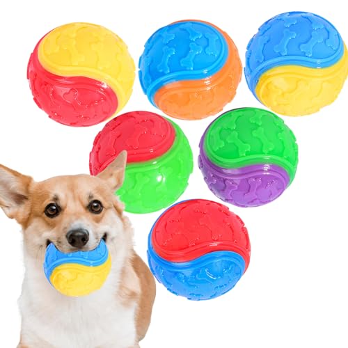 Irunfast Quietschende Hundebälle, interaktive Hundebälle, Kauspielzeug, Hundespielzeug für Haustiere, Training, Langeweile, 6 Stück Irunfast Quietschende Hundebälle, interaktive Hundebälle, Kauspielzeug, Hundespielzeug für Haustiere, Training, Langeweile, 6 Stück von Irunfast