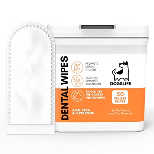 DogsLife Dental Wipes - Gebitsdoekjes voor tandheelkundige reiniging van honden - Vingerdoekjes om tanden te poetsen - Inhoud 50 stuks von It's A Dogs Life