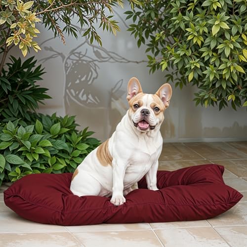 Italian Bed Linen Maxy Gestepptes Hundekissen ELEGANT für Hunde und Katzen, 60 x 100 cm, Bordeaux von Italian Bed Linen