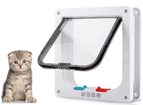 Itian Katzentür für Hunde und Katzen, steuerbar, ABS-Material (Weiß) von Itian