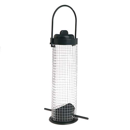 Itkcozcg Futterspender für Wildvögel mit Sitzstange, Metallgeflecht, für Talg, Obst, für Garten, Hof, Outdoor von Itkcozcg