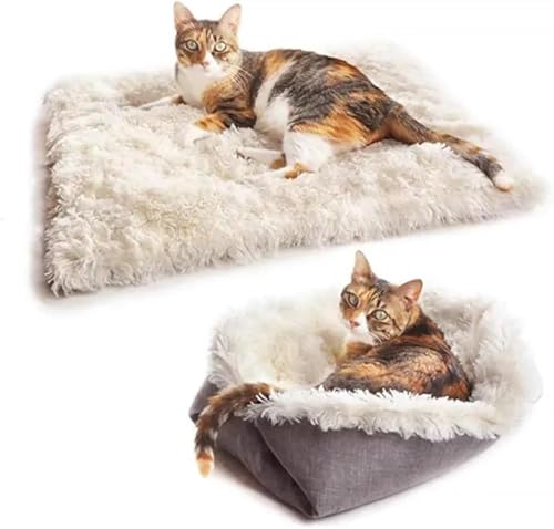 Itliety Haustiermatte, 2-in-1-Design Katzenbett, waschbare Katzenmatte, weiche und warme Winter-Haustiermatte, Katzenbett für kleine Hunde oder Katzen von Itliety