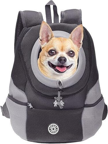 Katzen- und Hunderucksack, atmungsaktiver Oxford-Rucksack mit Schultergurten, verstellbare Rucksackgurte für kleine und mittelgroße Hunde und Katzen beim Wandern(schwarz) (M:36x44x21(14x17x8inch)) von Itliety