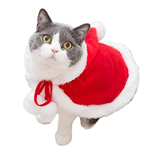 Winter Weihnachten Hund Katze Cape Haustier Weihnachten Kostüm Urlaub Party Dress Up Haustier Kleidung für kleine Hunde und Katzen (M) von Itliety