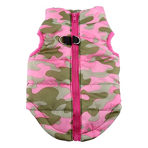 Itonash Leichte, Atmungsaktive Baumwolle, Weiche, Warme Camouflage-Haustierjacke, Schleife, Bekleidungskostüm für Katzen, Hunde, mit Reißverschluss Hinten und Zugschnalle, 4 Farben und 4 von Itonash