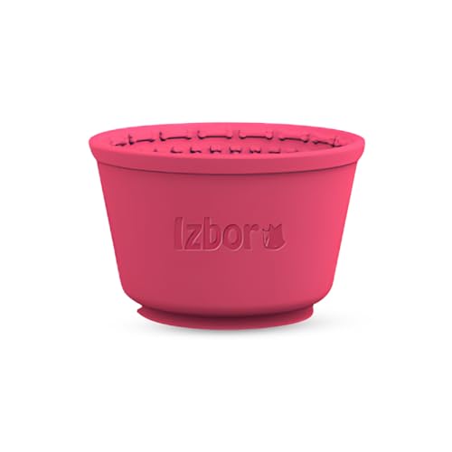 IZBOR Simple Minimalistic Dog Bowl Slow Feeder Bowl Slow Water Feeder Dog Bowl with Suction Cup (Red) von Izbor