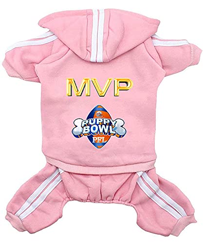 Hund Hoodies Hund Kleidung 4 Beine Overall Fußball MVP Fleece Pullover Winter Sweat Shirt Warme Baumwolle Hoodie für Kleinen Hund Mittel Große Hund von Izefia