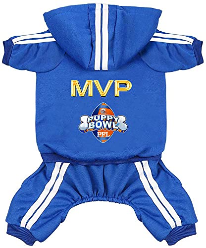 Hund Hoodies Hund Kleidung 4 Beine Overall Fußball MVP Fleece Pullover Winter Sweat Shirt Warme Baumwolle Hoodie für Kleinen Hund Mittel Große Hund von Izefia